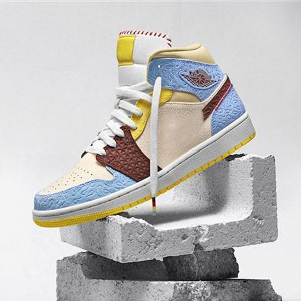 

new 1 mid fearless basketball shoes cu2803-200 women mens designer sneakers baskets 1s maison chateau rouge trainers zapatos