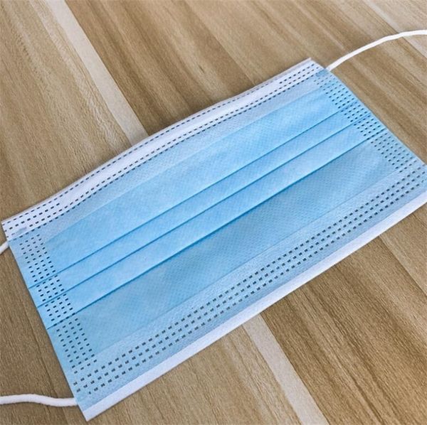 

dhl ship 100 face mask 1pcs facial3 layer ear loop dust wind 3 fly non woven duststereo blue filter hours 4yzw