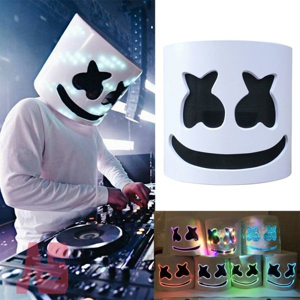 

helmet mask cosplay prop dj halloween party latex masks led party bar dj led luminous masks
