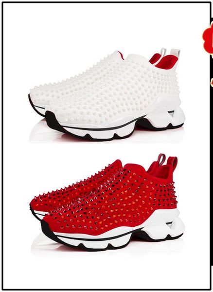 

прибытие кристал спайк носок донна плоские кроссовки дизайнерские мужские красные подошвы обувь 0, Black