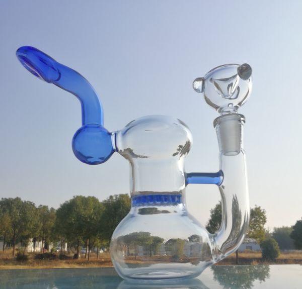 

Flat head Blue$Green glass oil rigs with Quartz banger nail thick glass bongs male joint bubbler dab rig