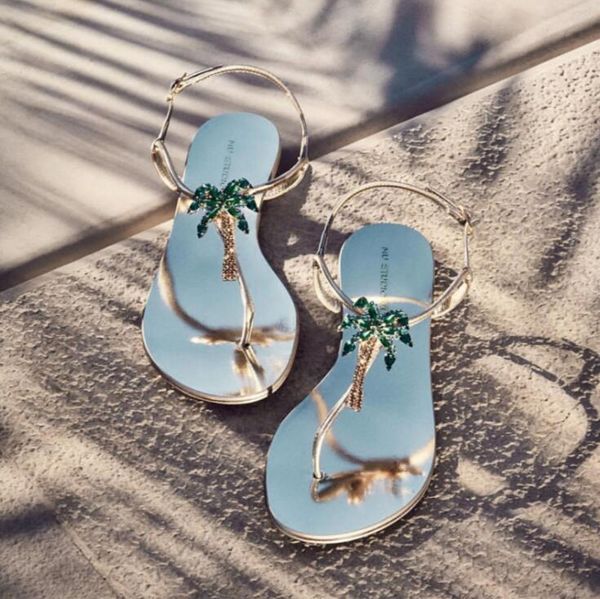 

секси леди лето зеленые алмазы пальма t ремень флип-флоп стразы пальма женщина пляж t ремешок сандалии флип, Black