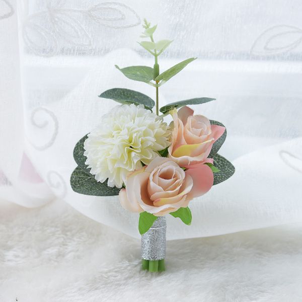 

bouquet bridal bridesmaid artificial peony rose wrist flower wedding supplies valentine's day gift home party prom decoration