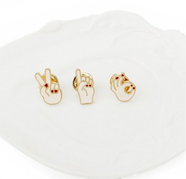 

ювелирное pins брошь унисекс жест ки, да, победа отворот hat pin tie tack эмаль сумка брошь булавка, Gray