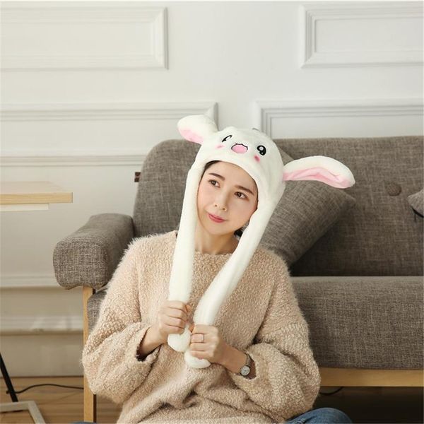 

ear hat women outdoor sports warm can move airbag magnet plush gift dance toy cap winter hat gorros mujer invierno, Blue;gray