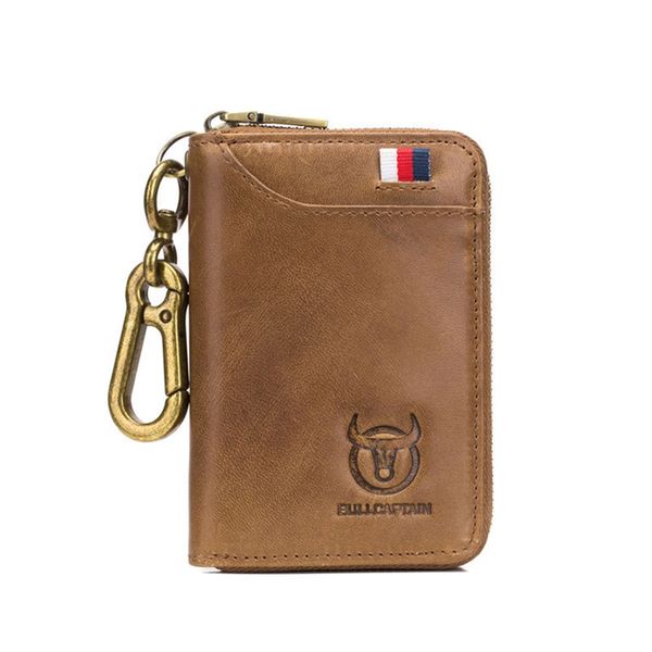 

1 pc genuine leather city car keychain key holder bag wallet cover six key hook zipper case card holder money bag dropship new, Red;black