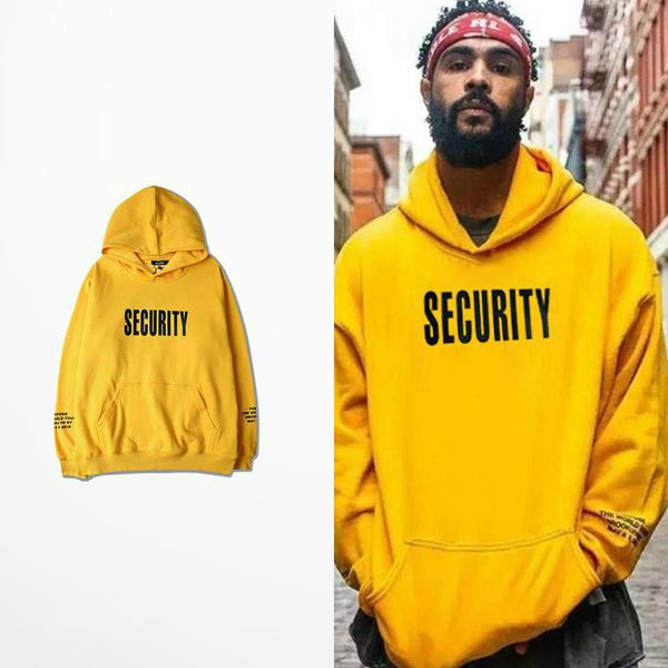 

security print hoodie fog high street sweatshirt purpose tour yellow hoodie lovers couple hoodie, Black