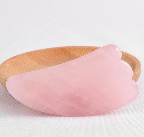 

gemstone facial massager horn shape guasha plate natural beauty rose quartz gua sha scraping massage tool