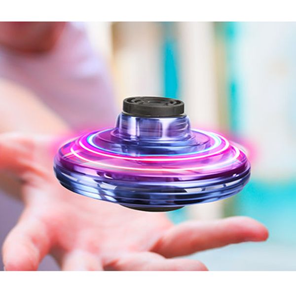 

flynova ufo fidget spinner kids portable flying 360Â° rotating shinning led lights release xmas toys gift drop shipping i 3 color l532