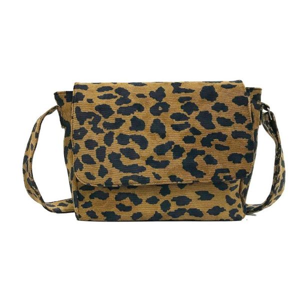 

handbags women bags 2020 vintage corduroy leopard shoulder bag casual messenger bag fashion wild sac a main