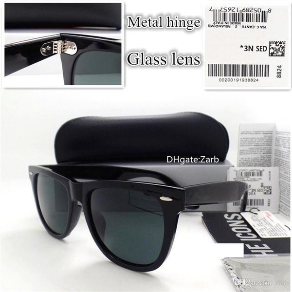 

g15 glass lens men women sunglasses uv400 plank frame hinge beach party 52 54 vintage eyeglass oculos with box case, White;black