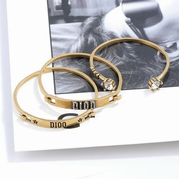 

luxury designer jewelry women bracelets retro three-piece suit cuff braceltes high-end gold d letter charm bracelet for girl fashion jewelry, White