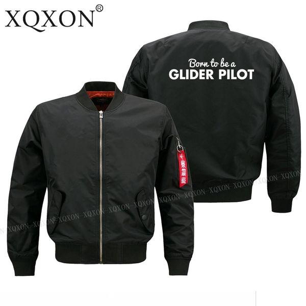 

born to be a glider pilot birthday gift men pilot jacket plus size s-6xl man coats jackets j211, Black;brown