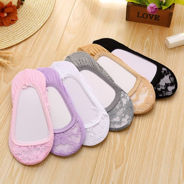 

la maxpa женщины хлопок кружева противоскользящие невидимые носки-лайнеры эластичные удобные женские летние весенние лодыжки лодка низкие ко, Black;white