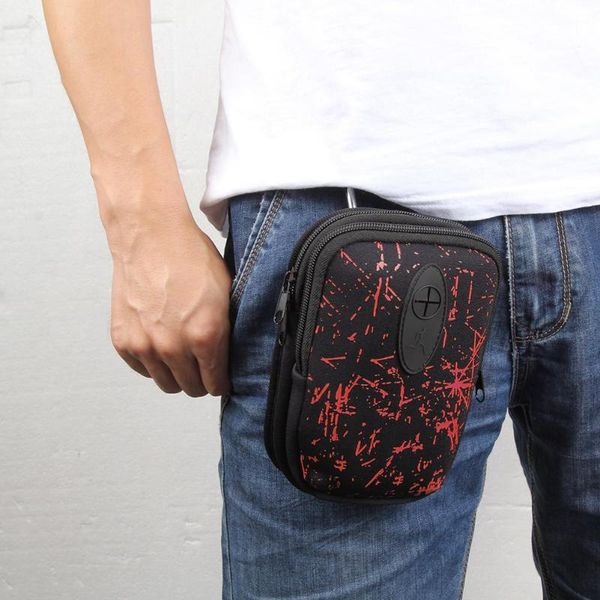 

men mini outdoors camping hanging waist bag sports cycling phone storage holder pouch nylon bag backpack hanging pocket wallet