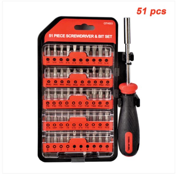 

2022 wholesales toolman 51 pcs hand tool box compact screwdriver bit set magnetic