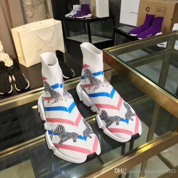 

2019 designershoes fashion men women sneakers speed trainer black white blue pink glitter mens trainers casual shoe heavy sole fz190903