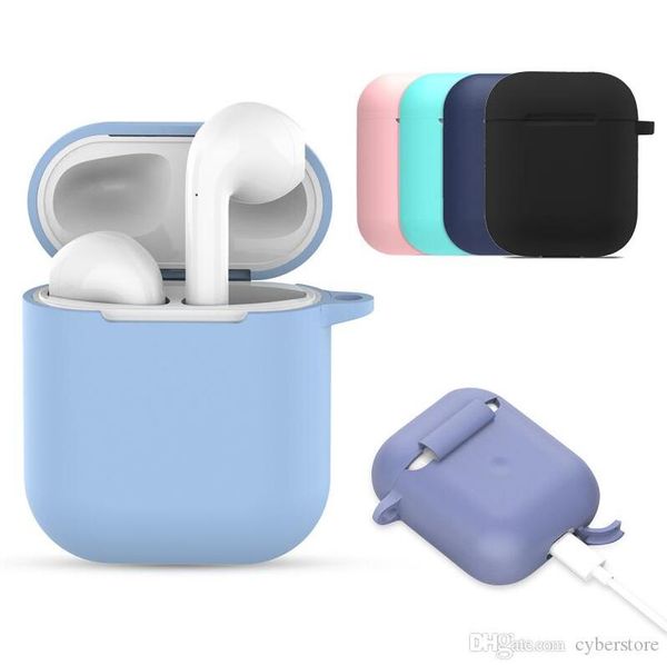 

cyberstore for airpods case air pod case pouch protective slim silicone cover with hook for airpod silm case