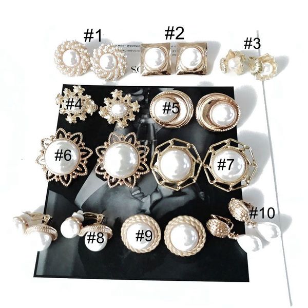 

elegant pearl styles geometric alloy sweet clip earring, Silver
