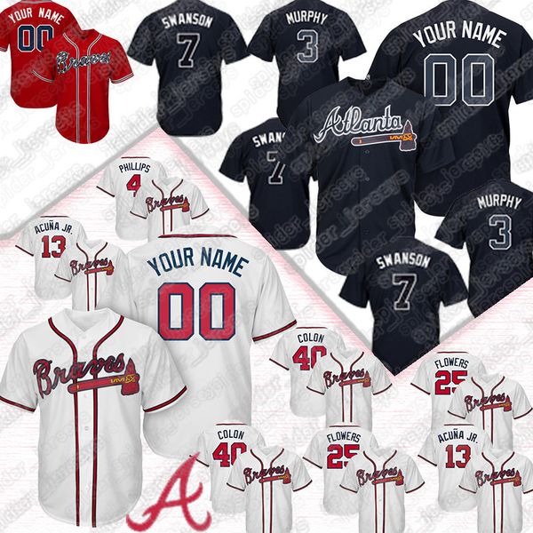 

Custom Atlanta Jersey Braves 5 Freddie Freeman 3 Dale Murphy 44 Hank Aaron 10 Chipper Jones 13 Ronald Acuna Jr. Jerseys 2019 new