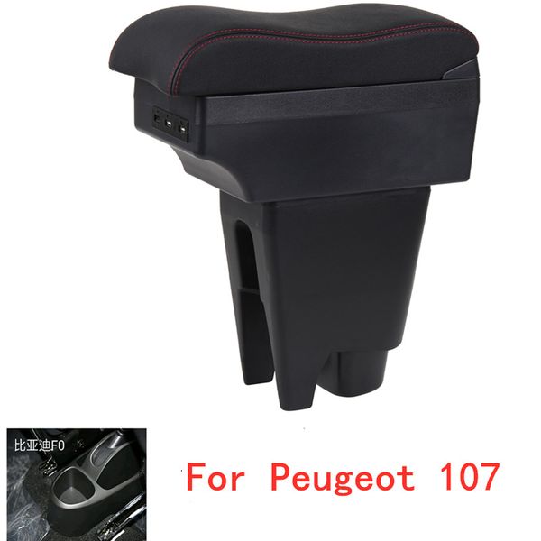 

for 107 armrest box central store content box armsteun cup holder ashtray interior car-styling accessories usb