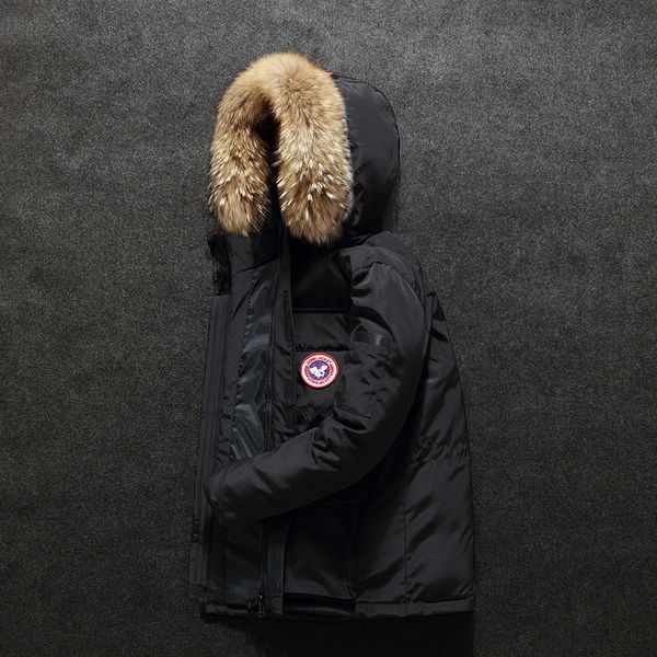 

канада пуховик мужской прилив короткий 2019 зима большой гусь снег проклятие утолщение студент инструмент пара куртка, Black;white