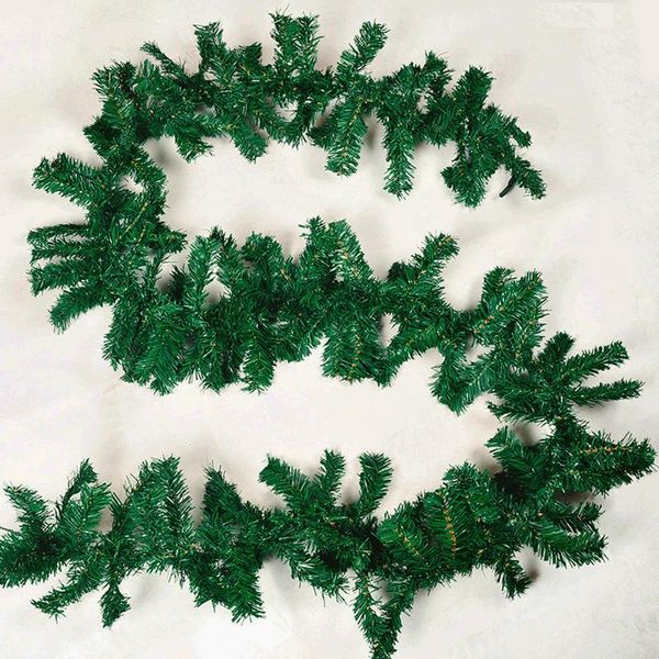 

2.7m pvc christmas garland rattan green branch for christmas decoration supplies xmas decor for home party navidad decoration