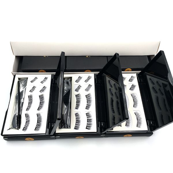 

10/20pairs wholesale lashes with box false eyelash vendor with acrylic eyelash packaging box 3d magnetic eyelashes natural