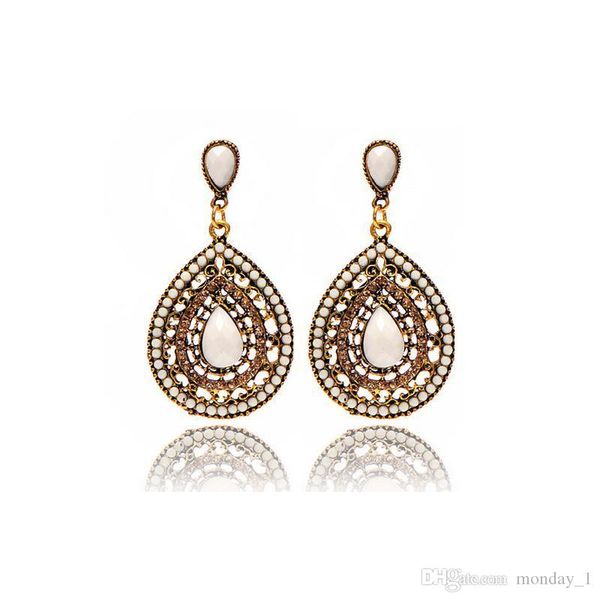 

boho style waterdrop stud earring women rhinestone beach dangle earring jewelry accessories with fast ing, Silver