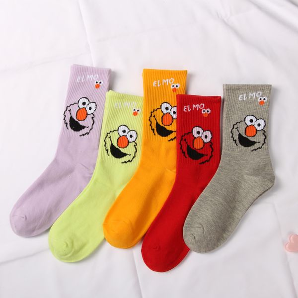 

5pairs/lot kawaii embroidered expression women socks cotton harajuku happy funny socks women christmas mid, Black;white