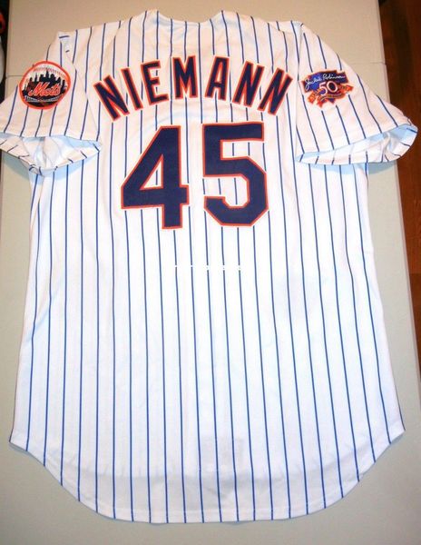 

retro new new randy niemann new york 1997 jr patch jersey piazza 50 l mens stitched baseball jerseys, Gray