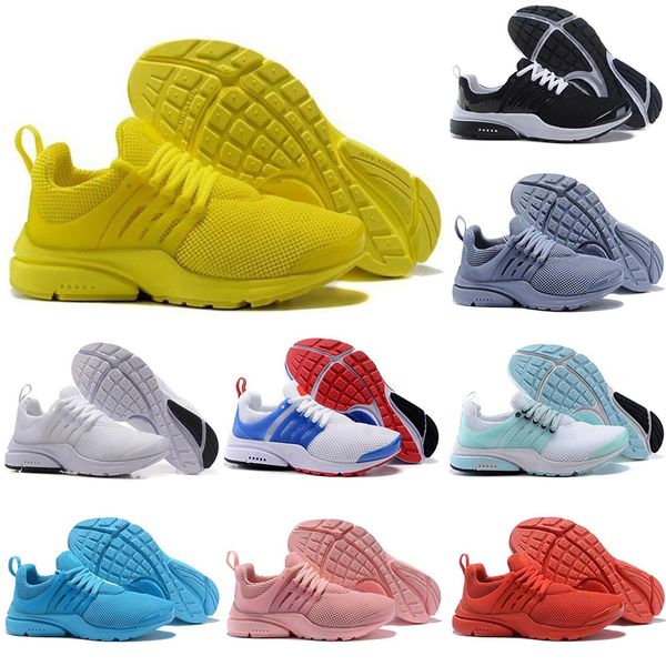 

designer sneakers presto br qs breathe yellow black white mens trainers prestos shoes women running sports shoe fashion walking casual, White;red