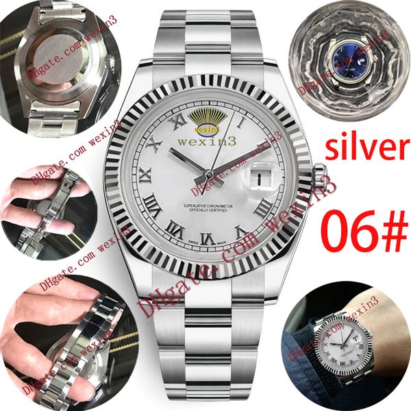 

14 Luxury Watch Datejust 41mm Automatic 2813 Roman набора шрифта устрицы Silver Jubilee Браслет Зубчатые грани