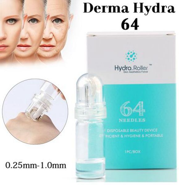 

hydra roller 64 pins titanium microneedle automatic hydra needle derma roller 64 gold tips microneedles roller 0.25mm 0.5mm 1.0mm