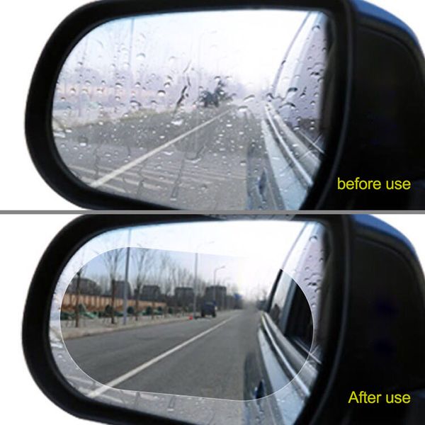 

2pcs car rearview mirror protective film anti fog window clear rainproof rear view mirror protective soft film auto accessories