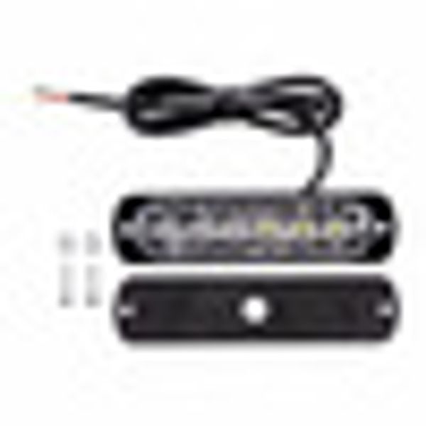 

4pcs/set green+white 6 led flash car vehicle warning strobe flashing light lamps