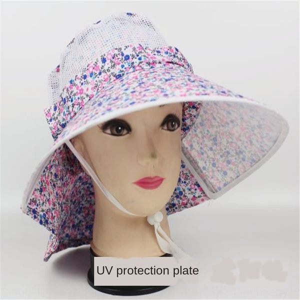 

women's advertising net outdoor -proof fishing big eaves women's advertising sun tea-picking hat uv-proof sun hat, Blue;gray