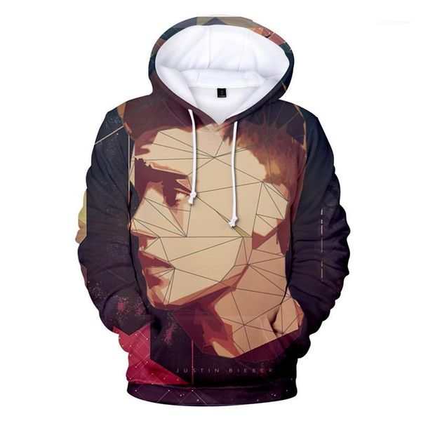 

long sleeve hooded mens sweatshirts casual male pullovers justin 3d print mens hoodies spring, Black