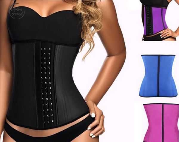 

latex waist polyester body shapers 100% trainer corset 9 steel bone shapewear women corset slimming belt waist shaper cinta modeladora, Black;white