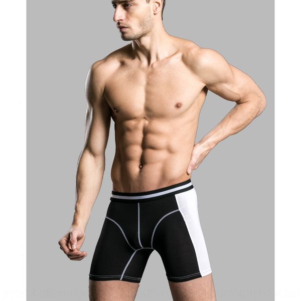 

modal panties men's summer shushuang lengthened boxer under underpants men's boxer pants mid-waist anti-wear sports, Black;white