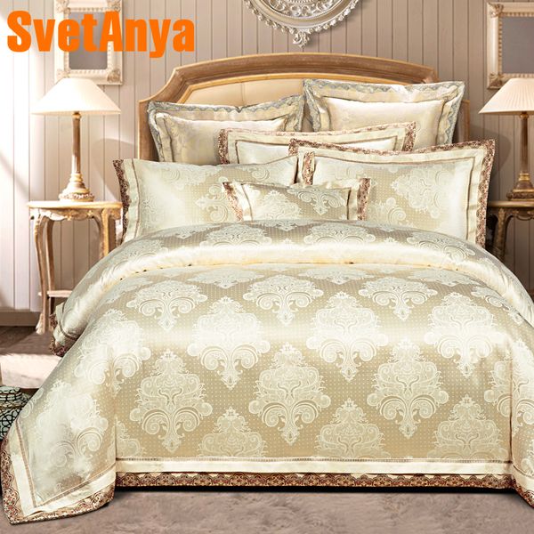 Svetanya Jacquard Lace Bedding Sets Queen King Size Sheet