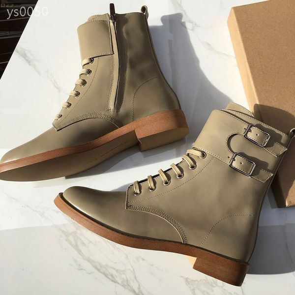 

high grade thick bottom leather handsome autumn martin boots female cool side zipper boots high-end single boots british style black