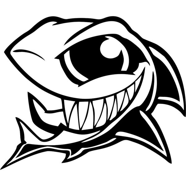 

15 * 12.4 см забавная акула счастливая рыба виниловая наклейка авто автомобиль грузовик бампер окно улыбка современная наклейка автомобиля д