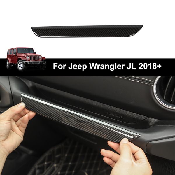 

co-pilot handle trim strip decoration carbon fiber for jeep wrangler jl 2018 factory outlet high quatlity auto internal accessories