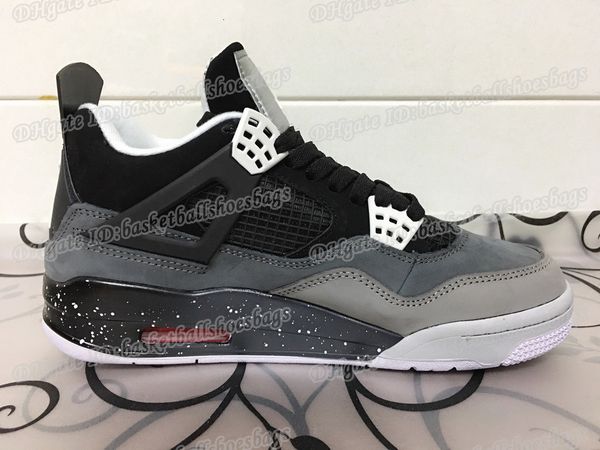 

men new 4 iv fear pack basketball shoes black grey 4s sports sneakers outdoor athletic fashion trainers size 8-12