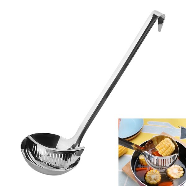 

stainless steel soup spoon with filter colander scoop kitchen accessories long handle spoon cooking tools other dinnerware