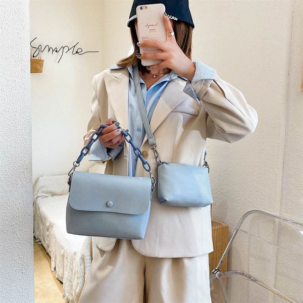 

woman's bag 2020 new fashion retro soft leather inclined sidecar mother bag simple girl joker chain shoulder messenger