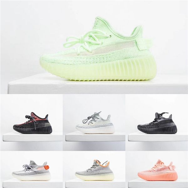 

alien kanye west kids running shoes 3m triple black white clay beluga luxury designer infant boy girl youth shoes size25-35#317