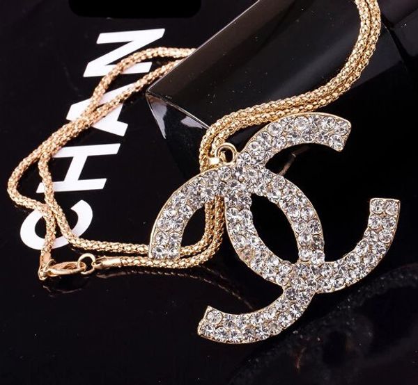 

Brand de igner necklace fa hion luxury letter pendant necklace for women pearl rhine tone necklace jewelry for birthday gift ale