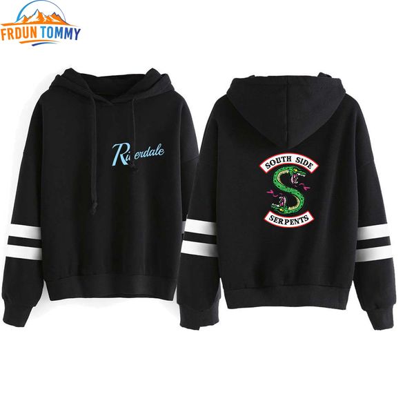 

2019 riverdale пиджаки южной стороны змеи горячей продажа hoodie riverdale женщина с длинным рукавом пуловер hoodie повседневной одежда, Black